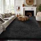 Ophanie 7x10 Black Area Rugs for Living Room, Large Shag Bedroom Carpet - Image 5