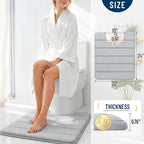 OLANLY Memory Foam Toilet Rugs U Shaped 24x20, Super Soft Absorbent Contour - Image 4