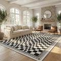 GarveeHome 8x10 Washable Rug Bedroom Rug Mdoern Checkered Non-Slip Throw by GarveeHome