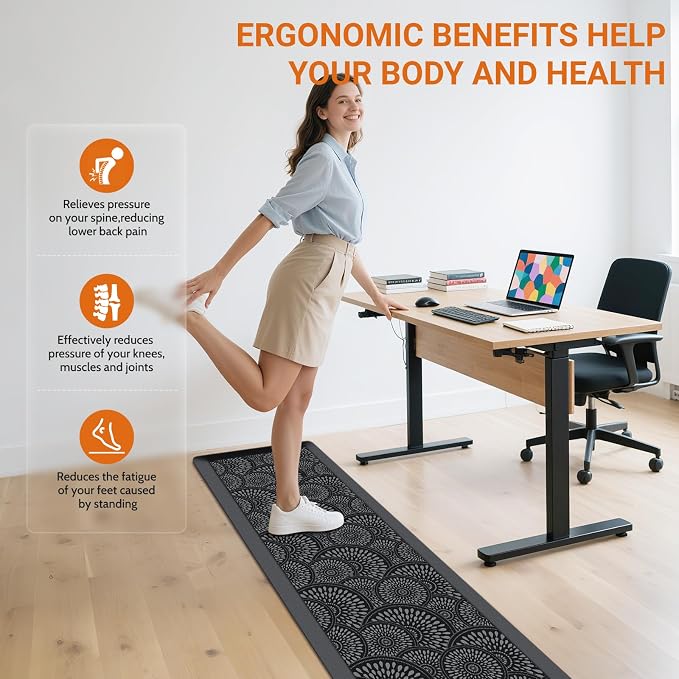 Mattitude 4/5 Inch Kitchen Mat, 20x44in Heavy Duty Ergonomic Comfort Foam - Image 5