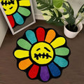 Trippy Happy Face Rug Cool Rugs Tufted Quick Dry Bath Mats by Shovagy