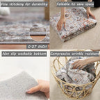 CHAMPLANT 5x7 Washable Thin Foldable Area Rug Gray Vintage Rug Traditional - Image 4