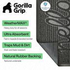 GORILLA GRIP 100% Waterproof All-Season WeatherMAX Doormat 35x23, US Designed - Image 2