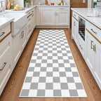 Terrug Grey and White Checkered Area Rug by TerrugHomeDecor