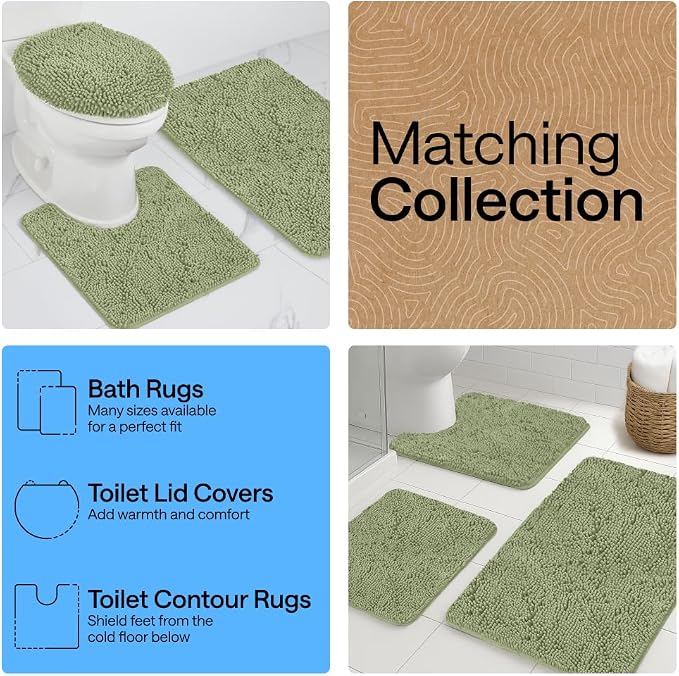 GORILLA GRIP Bath Rug Mat 60x24, Soft Absorbent Chenille, Quick Dry Microfiber - Image 8