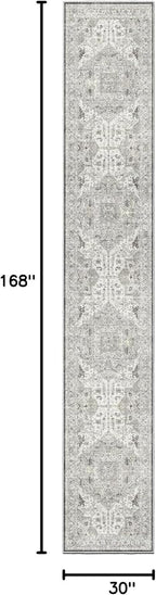 Madane Hallway Runner Rug 2'6''x14' Kitchen Runner, Non Slip Vintage Runners - Image 2