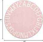 Topotdor Round Kids Play Rug Alphabet Nursery Area Rug Extra Large Soft - Image 3