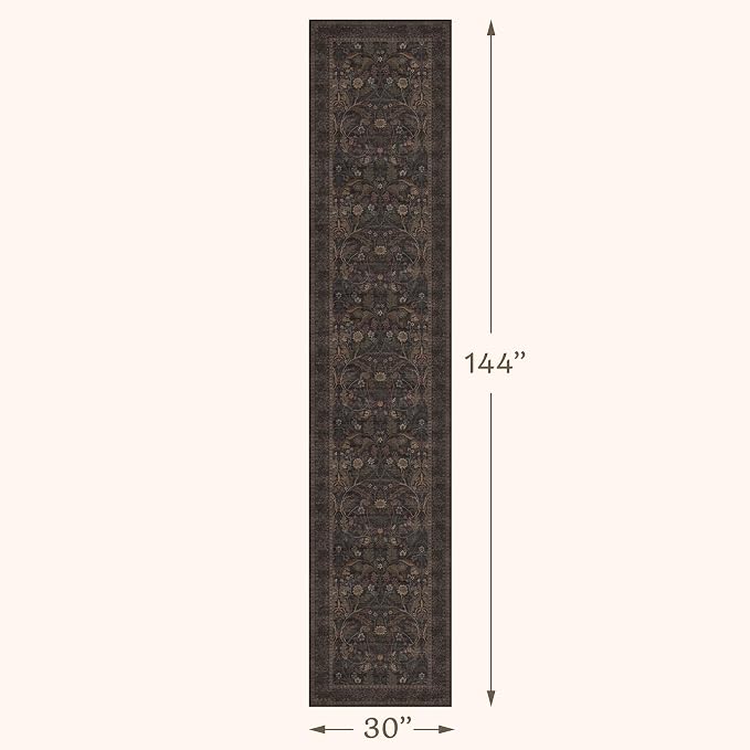 Dark Brown Washable Non Slip Hallway Runner Rug 2'6"x12' - 12ft Extra Long - Image 2