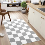 Terrug Grey and White Checkered Rug - Image 3