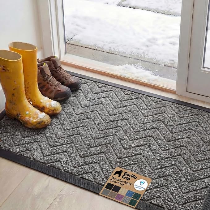 GORILLA GRIP 100% Waterproof All-Season WeatherMAX Doormat, US Designed Natural by Unknown
