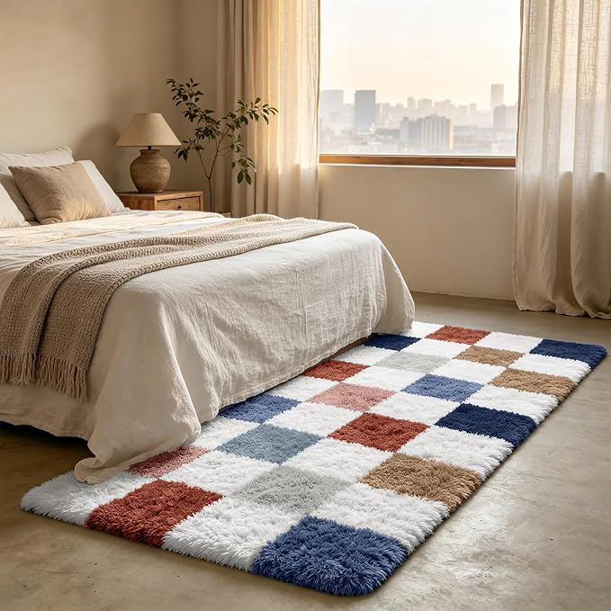 Shag Runner Rug for Bedroom Living Room 3x7 Upgrade Non-Slip Fluffy Soft - Image 3