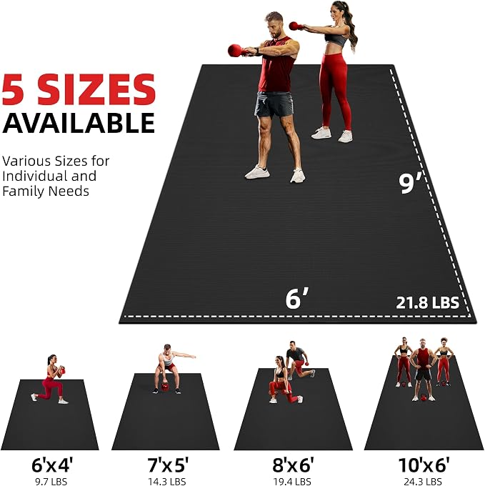 GymCope Extra Large Exercise Mat, Shoe-Friendly, High-Density, Weight Lifting - Image 6