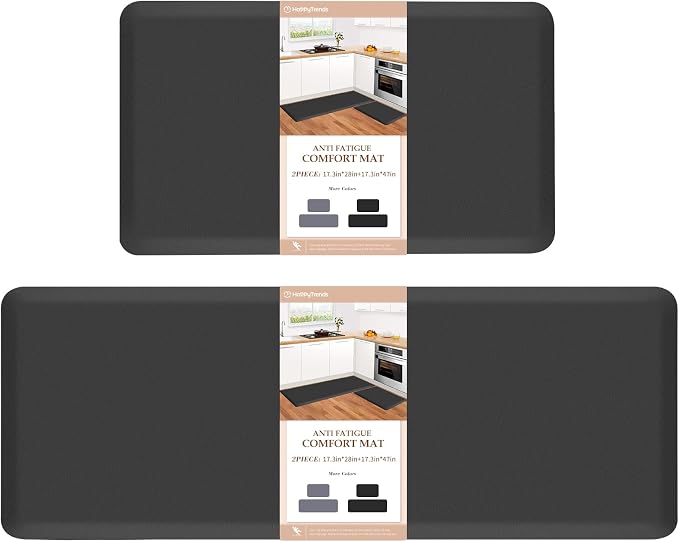 HappyTrends 2 PCS Kitchen Mat Cushioned Anti-Fatigue Floor Mat, Heavy Duty by HappyTrends