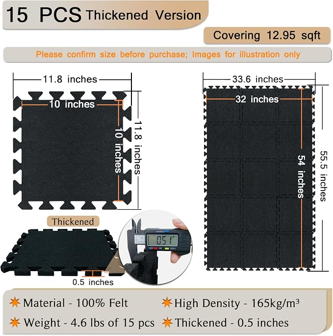 TroyStudio Thick Sound Absorbing Interlocking Floor Mats, Non-Slip Anti - Image 2