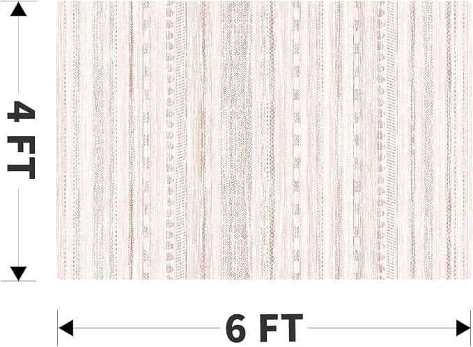 4x6 Pink Area Rugs for Living Room Machine Washable Rug Distressed Girls - Image 2