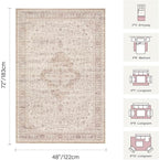Rugxara Washable Area Rug for Living Room & Bedroom, Soft Pink Rugs for Girls - Image 2
