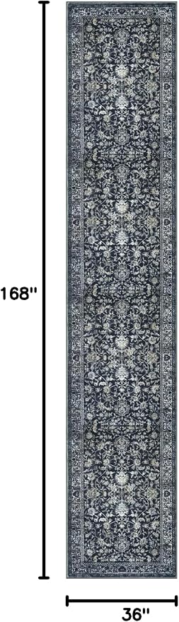 KILOCOCO Runner for Hallway 3x14 Runner Rug Printed Vintage Floral Washable Rug - Image 2