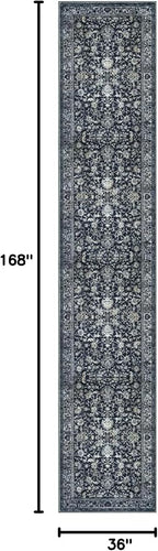 KILOCOCO Runner for Hallway 3x14 Runner Rug Printed Vintage Floral Washable Rug - Image 2