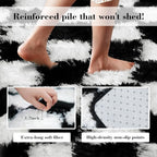 Checkered Rug for Bedroom, 5x8 Black and White Area Rugs, Classic Checkered - Image 6