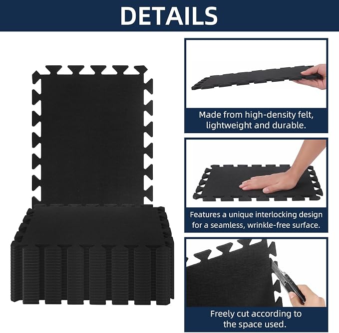 20 Pieces Sound Absorbing Interlocking Floor Mats, 15.7 x 11.8 x 0.4 inches - Image 4