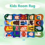 Kids Rugs for Playroom, 3x5 Feet Upgrade Ultra Non Slip Area Rug, Washable Play - Image 2