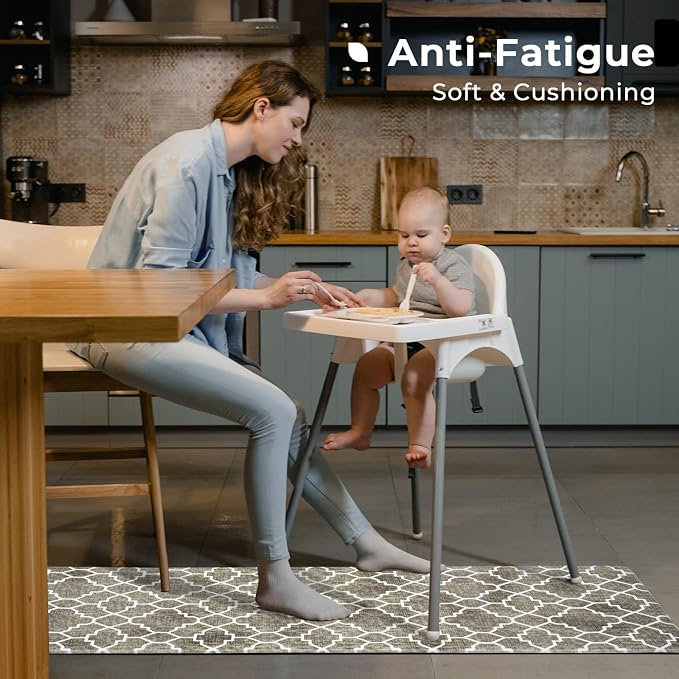 FRESHMINT Kitchen Mat Set of 2, Anti-Fatigue Cushioned Kitchen Mats - Image 3