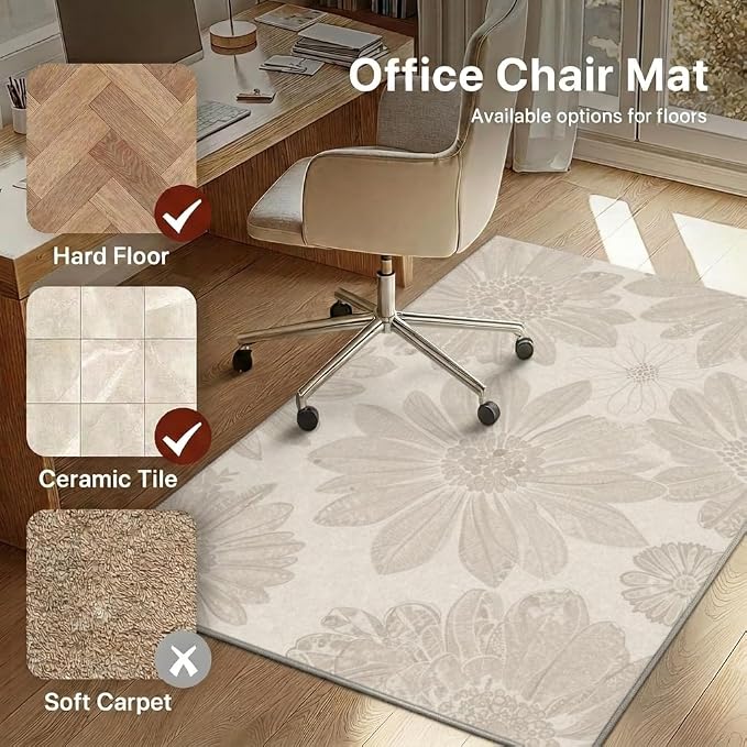48"x72" Office Chair Mat for Hardwood Tile Floor, Under Desk Carpet Protector - Image 3