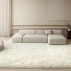 8x10 Area Rugs Living Room, Cream White Large Plush Fluffy Bedroom Carpet - Image 4