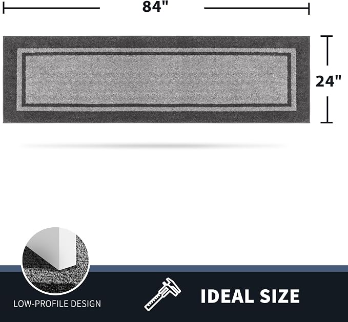 PURRUGS Dirt Trapping Door Mat 24" x 84", Non-Slip Machine Washable Entryway Rug - Image 2