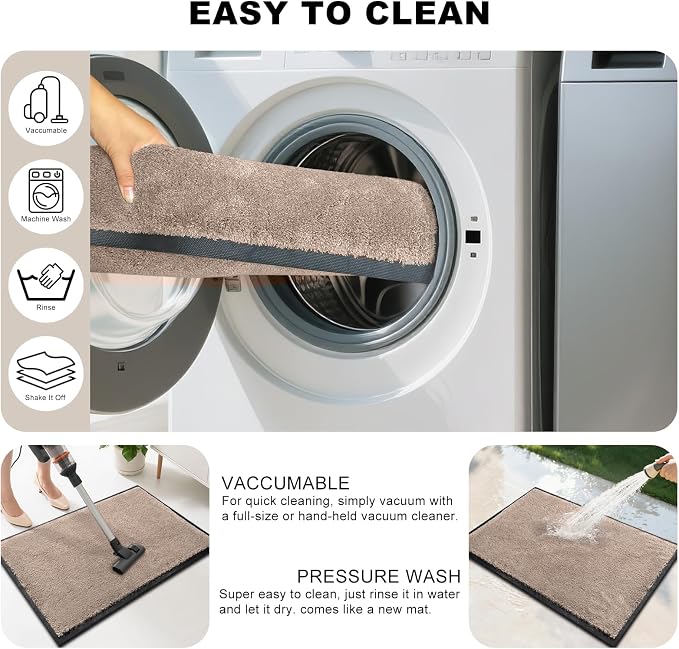 Mibao Front Door Mat Indoor Entrance, 29.5" x 17", Dirt Trapper Welcome Mat - Image 5