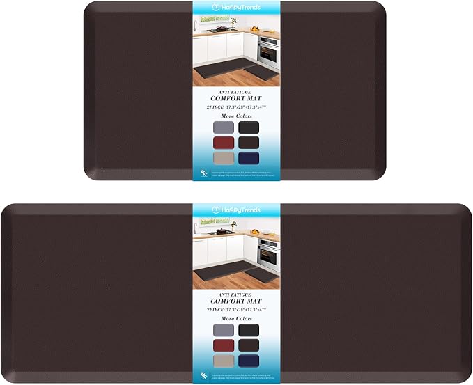 HappyTrends 2 PCS Kitchen Mat Cushioned Anti-Fatigue Floor Mat, Heavy Duty by HappyTrends
