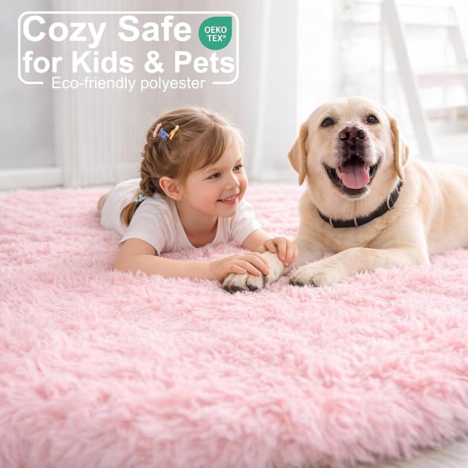 Amdrebio Light Pink Round Circle Rug 4Ft - Image 3