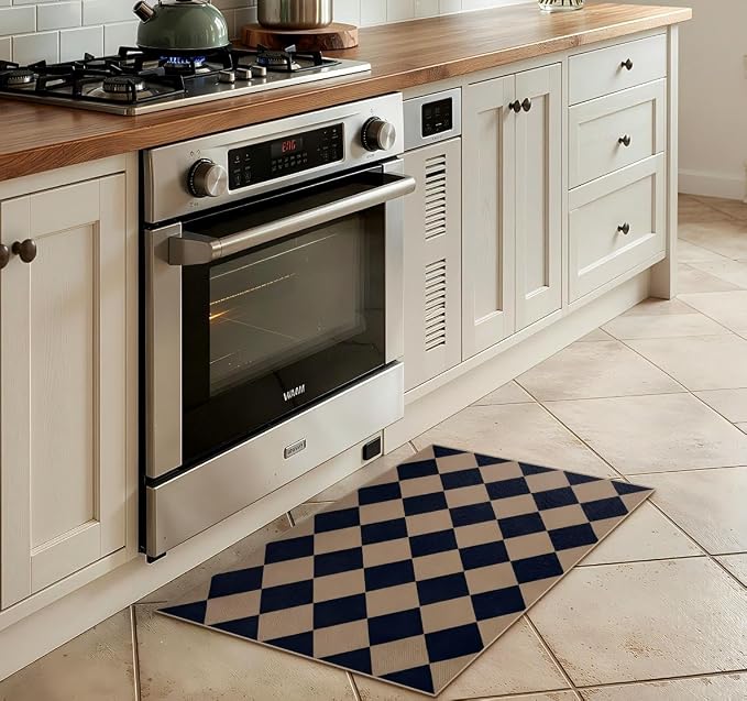 Lahome Colette Checkered Easy Jute Kitchen Rug, 2x3 Indoor Door Mat Small - Image 7