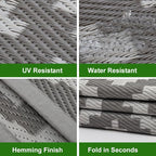 RURALITY Outdoor Rugs 5x8 Feet for Patios Clearance, Plastic Straw Waterproof - Image 4