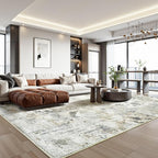 Area Rugs 9x12 Living Room, Large Soft Washable Abstract Neutral Bedroom Rug - Image 8