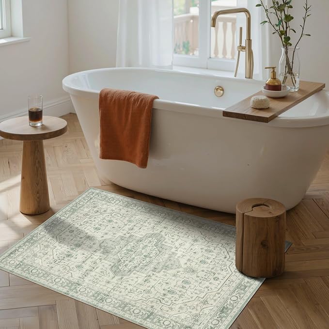 Rugxara 2x3 Door Mat Indoor Entrance, Washable Non Slip Kitchen Bathroom Rugs - Image 2