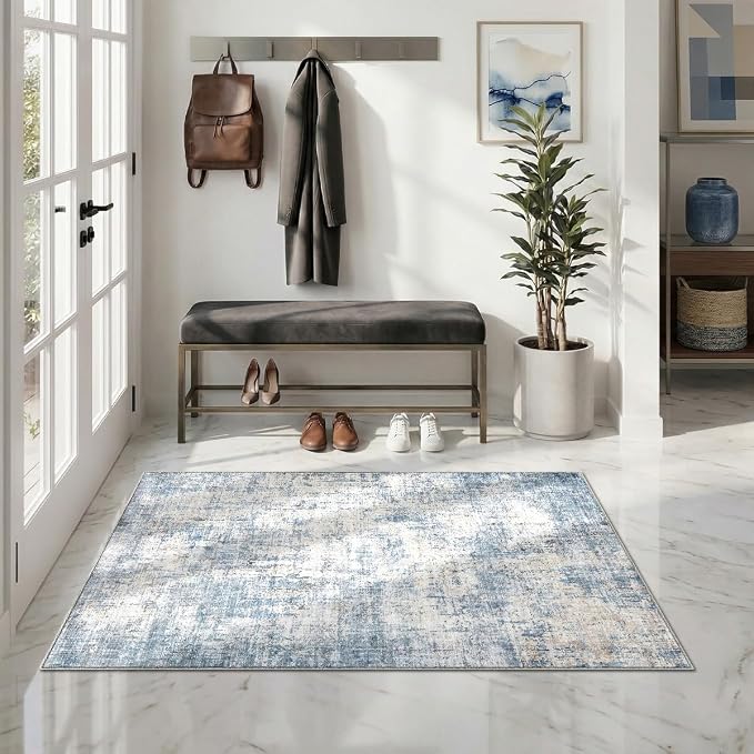 3x5 Area Rugs Washable Living Room Rug-No Slip Soft Carpets Modern Abstract - Image 2