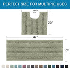H.VERSAILTEX Bathroom Rug Sets 2 Piece Bath Mats Non Slip Thick Soft Chenille - Image 2