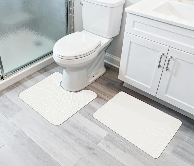 Bosap Bathroom Rugs Set 2 Pieces, Thin Bathroom Mats, Toilet Rugs, Quick Dry - Image 6