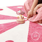 jinchan 5ft Round Rug Hot Pink Washable Fun Cute Playroom Mat Non Slip Cheerful - Image 4
