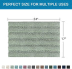 H.VERSAILTEX Bath Mats for Bathroom Non Slip Thick Chenille Striped Bath Rug - Image 2