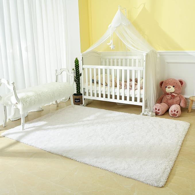 Andecor Soft Fluffy Bedroom Rugs, 5 x 8 Feet Indoor Shaggy Plush Area Rug - Image 4
