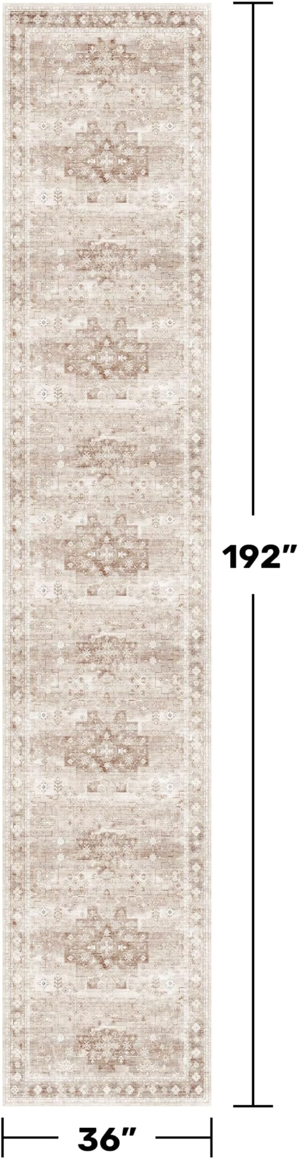 Hazo Haus Beige Boho 3x16 Extra Long Runner Rug - Image 2