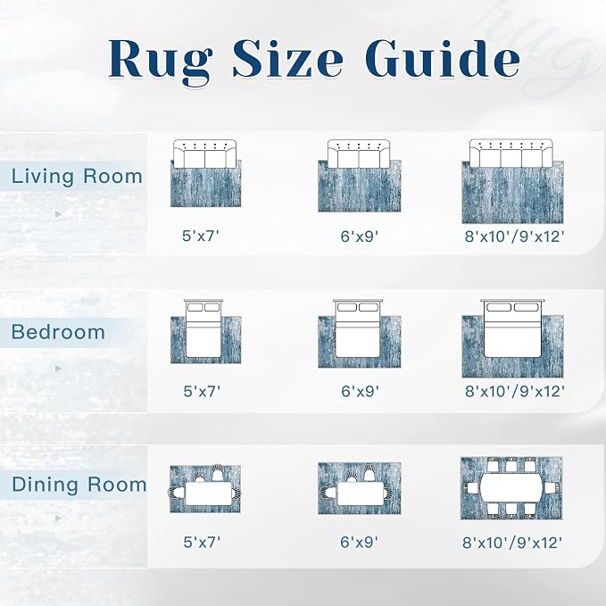 Washable Rug 8x10 Area Rugs for Living Room: Large Neutral Soft Rug Abstract - Image 8