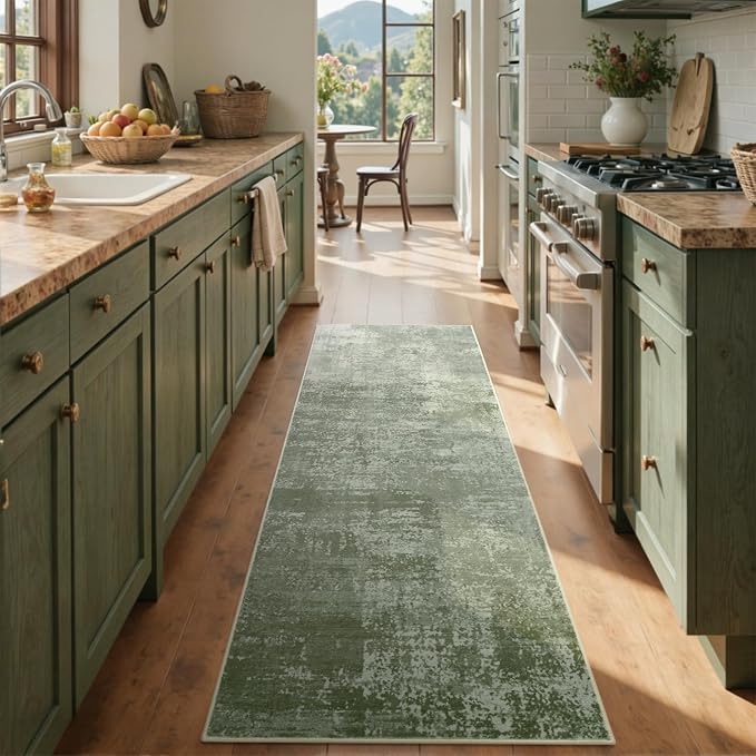 2x6 Ft Washable Runner Rug, Non-Slip Low Pile Hallway Kitchen Area Rug - Image 4