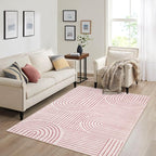 Lahome Abstract Washable Rugs, 4x6 Pink Rug - Image 6