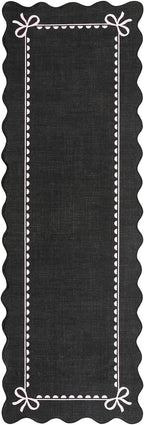 GarveeHome Scalloped Bow Rug for Living Room, Solid Rug for Dorm, Washable - Image 4