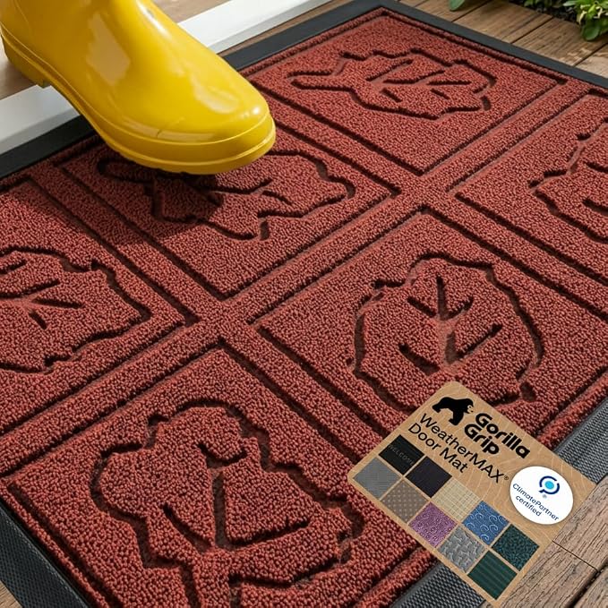 GORILLA GRIP 100% Waterproof All-Season WeatherMAX Doormat 35x23, US Designed by Unknown