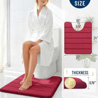 OLANLY Memory Foam Toilet Rugs U Shaped 24x20, Super Soft Absorbent Contour - Image 4