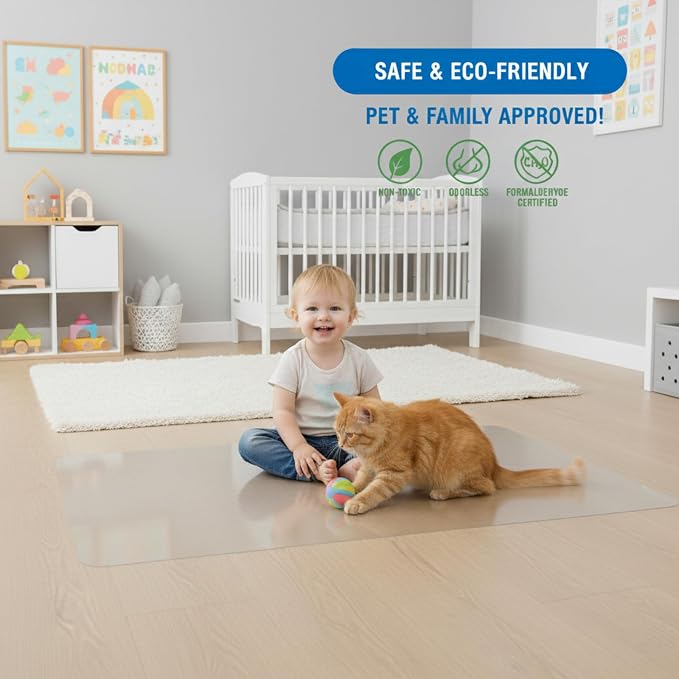 Clear Runner Mat for Hallway, 2x6ft Waterproof Plastic Floor Protector for - Image 5
